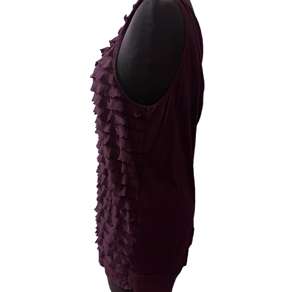 Loft Ruffle Tank size XL Deep Maroon - Picture 2 of 3
